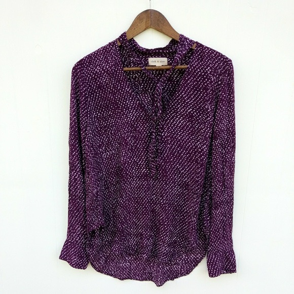 cloth & stone Tops - Cloth & Stone career blouse long sleeve purple S